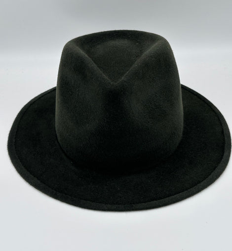 MOSS GREEN VELOUR FEDORA