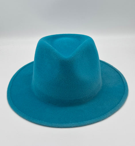 TURQUOISE VELOUR FEDORA