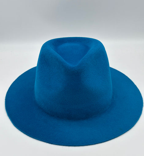 TEAL VELOUR FEDORA