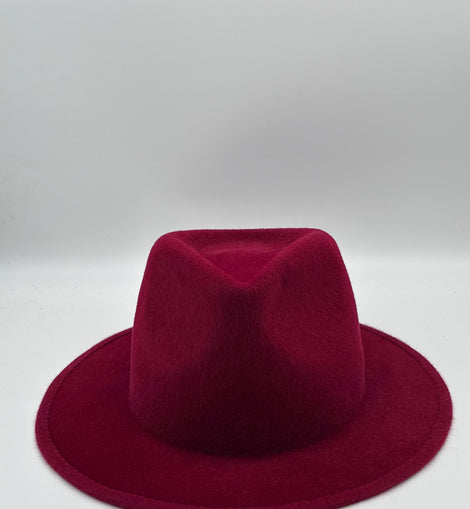 VELOUR FEDORA BURGUNDY