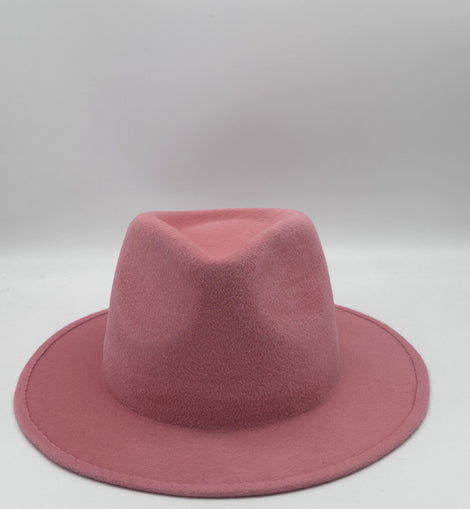 PINK VELOUR FEDORA